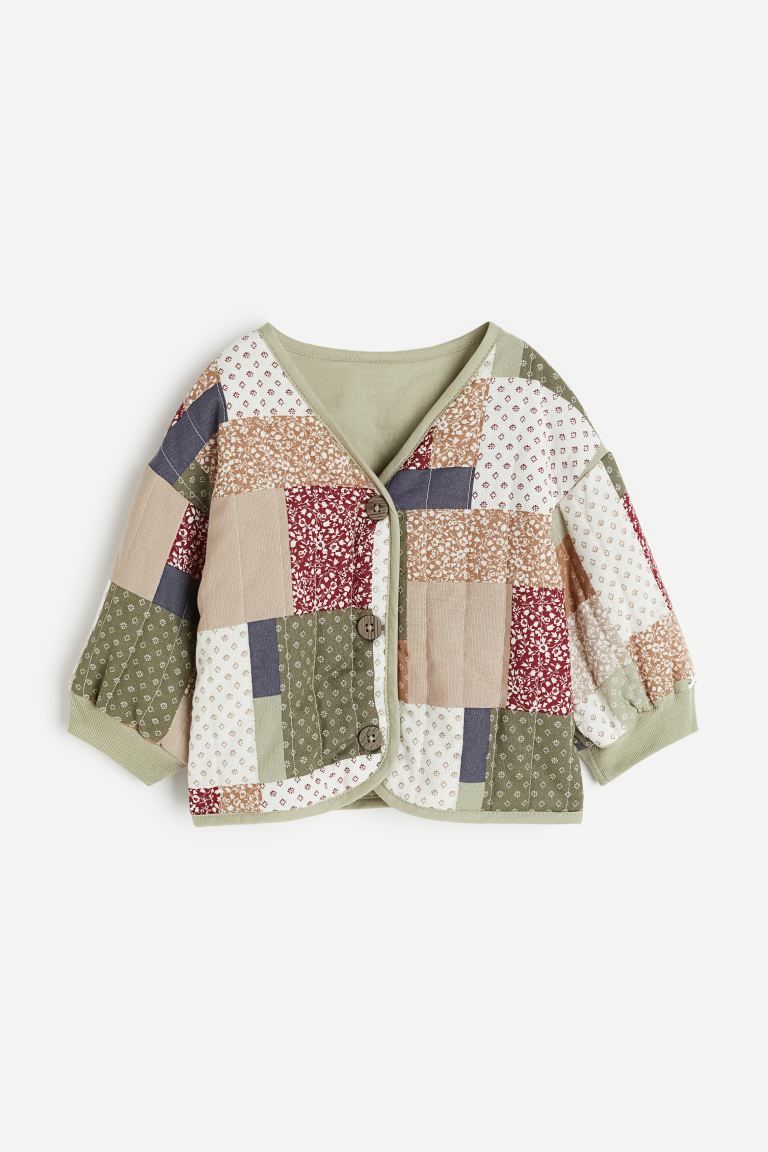 Quilted Jacket - Light green/patterned - Kids | H&M US | H&M (US + CA)