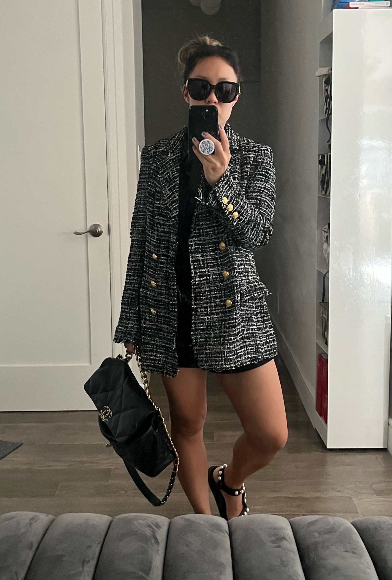 Prepping for fall. Top half only. Tweed blazer. Trouser shorts. Fall outfit. LTK sale. Abercrombie. Shoes are on major sale right now.

#LTKshoecrush #LTKSale #LTKworkwear