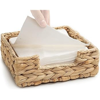 CLAYNIX Rattan Napkin Holders for Table, Napkins Holder For Paper Napkins, Kitchen Luncheon Paper... | Amazon (US)