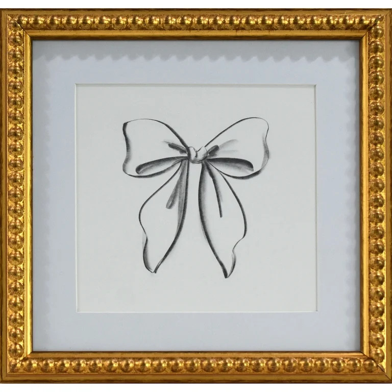 Crystal Art Gallery Vintage Bow Sketch Wall Art by Lanny Liu, Gold Framed Pencil Drawing, Feminin... | Walmart (US)