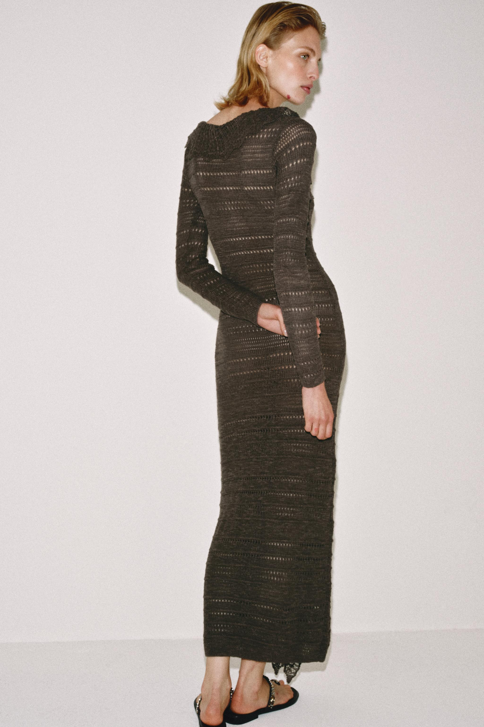 POINTELLE KNIT DRESS WITH RUFFLES | Zara UK