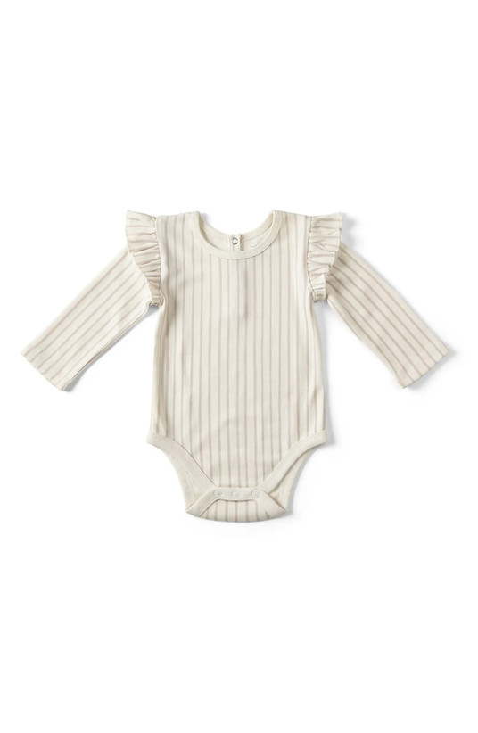 Stripes Away Ruffle Bodysuit