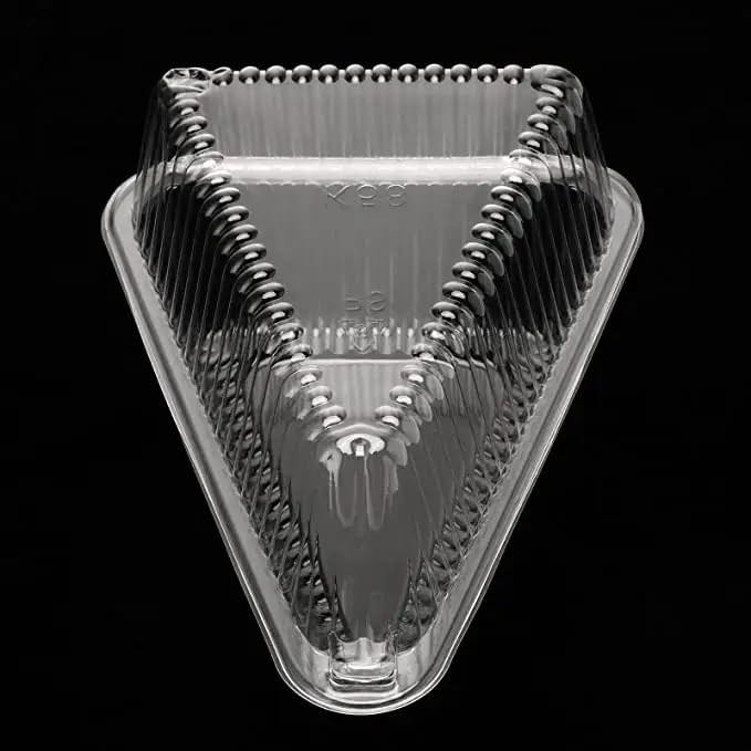 25 Cake Slice Containers with Lids | Hinged Medium Disposable Plastic Cake Containers | Clear Che... | Amazon (US)