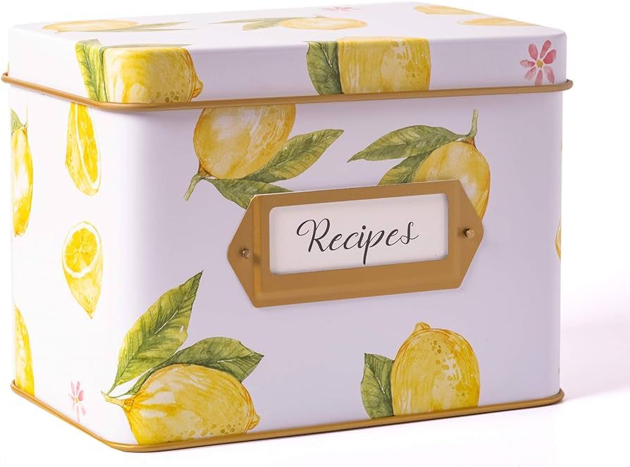 HEART & BERRY Lemon Recipe Box with 24 4x6 Recipe Cards and 12 Dividers - Recipe Cards and Box Se... | Amazon (US)