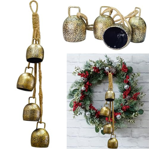 YXOTJHS Christmas Bells for Decoration, Gold Vintage Bells, Brass Christmas Bells for Door Garlan... | Amazon (US)