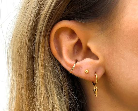 Simple Band Ear Cuff • ear cuff no piercing • gold ear cuff • ear cuff non pierced • fake... | Etsy (US)