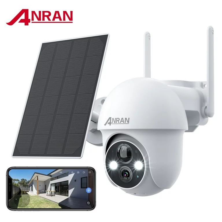 2K Solar Security Camera with Spotlight, ANRAN 360° View Wireless Outdoor Camera, Waterproof PIR... | Walmart (US)