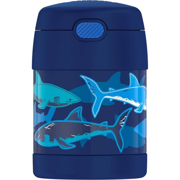 Thermos 10oz FUNtainer Food Jar with Spoon - Navy Sharks | Target