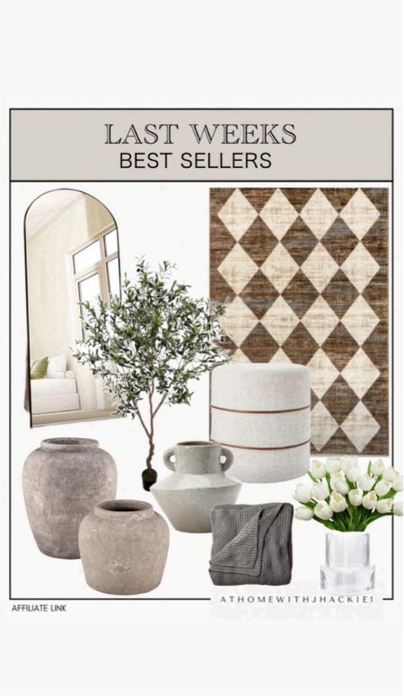 Last week's best sellers: arched floor lamp, area rug, faux olive tree, vases faux tulips, ribbed vase, stoneware, pottery, chunky knit throw, ottoman 

#LTKFindsUnder50 #LTKStyleTip #LTKHome