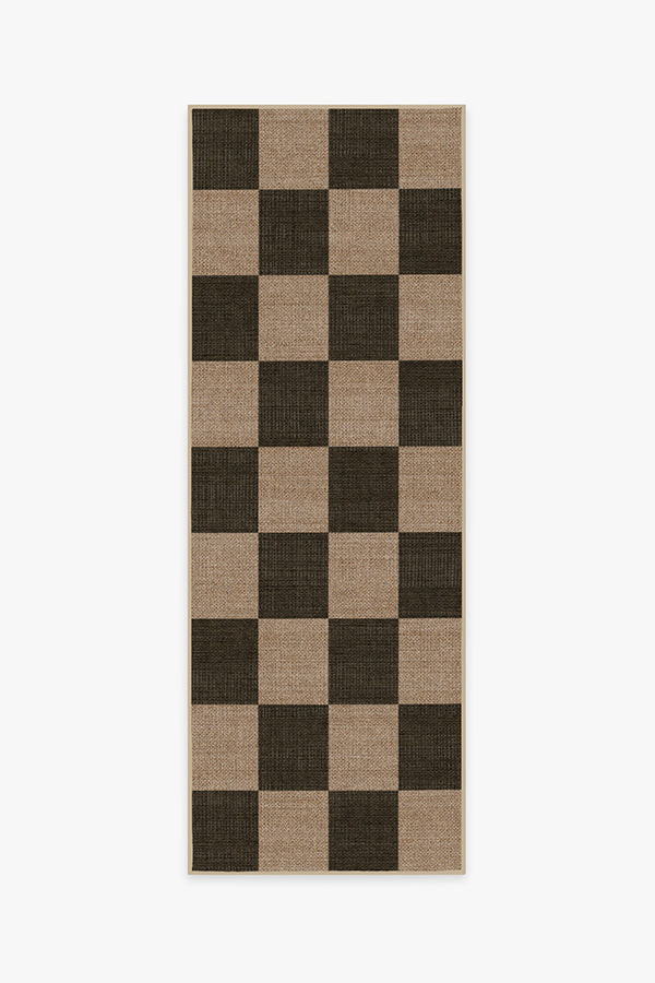 Checkerboard Soft Black Re-Jute Rug | Ruggable