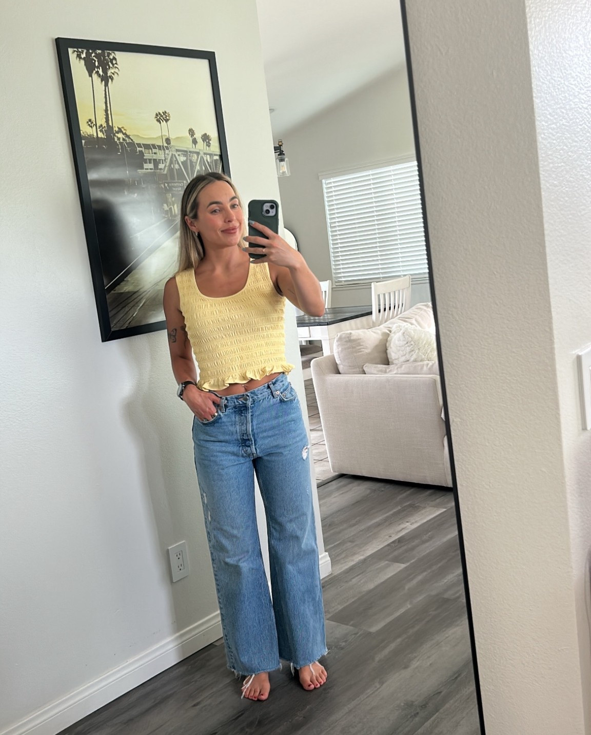 Size small in reversible top
Size 27 in BDG jeans - linked similar 👖 

#LTKootd #LTKgrwm