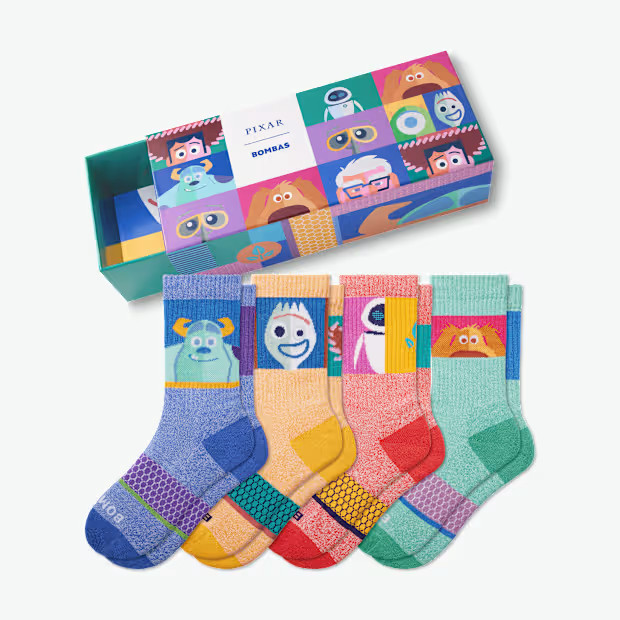 Youth Pixar | Bombas Calf Sock 4-Pack Gift Box | Bombas