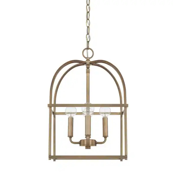 Modern Cage 4-light Foyer Pendant - Overstock - 30749166 | Bed Bath & Beyond