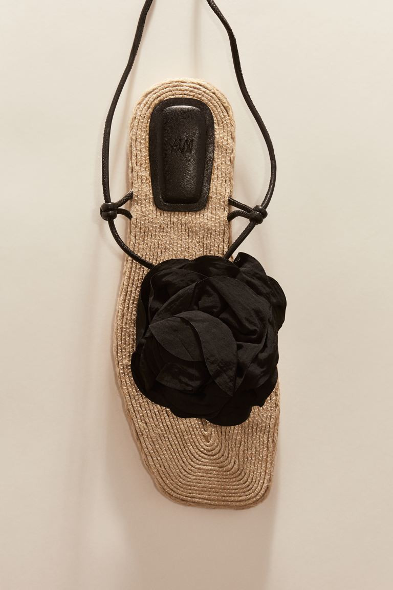 Sandalias alpargata con aplicación - Plano - Negro - MUJER | H&M ES | H&M (FR, IT, ES, PT, BE)