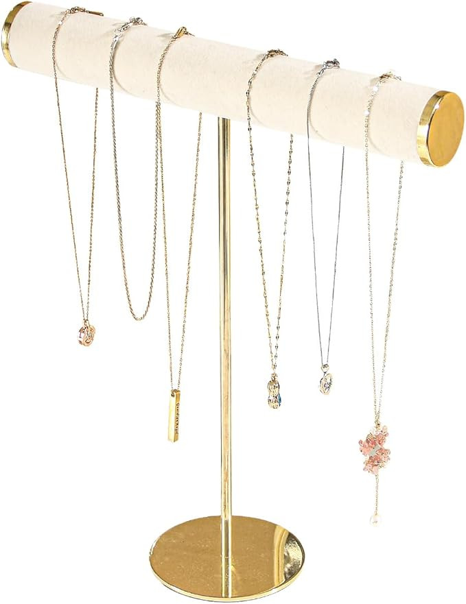 T-bar Necklace Holder Organizer,Jewelry Chains Bracelet Display Stand for Selling,Jewelry Tree Ra... | Amazon (US)