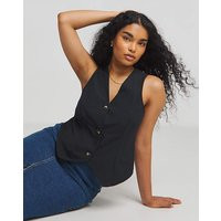 Black Tailored Waistcoat | Simply Be (UK)