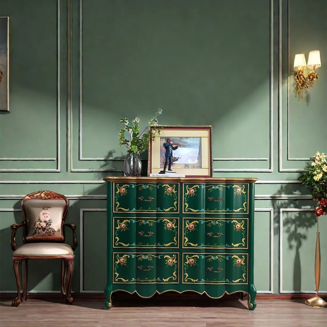 Sideboard with Vintage Handles and Six Drawers | Wayfair North America