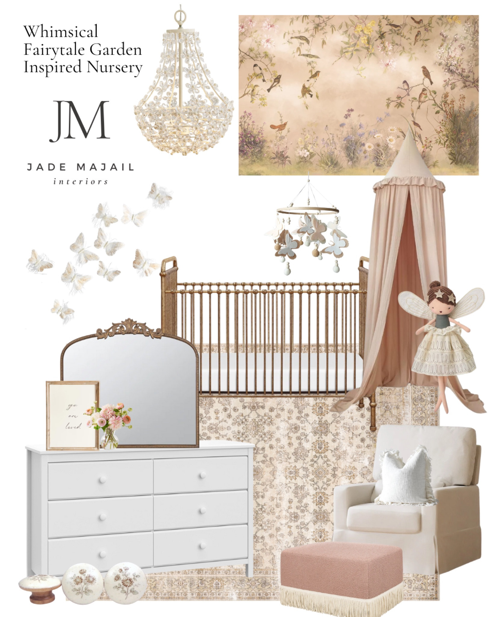 I absolutely love this whimsical fairytale garden inspired nursery design for a little girl! ✨💕

The floral chandelier, wall mural, and crib canopy give it all the fairy feels.

Get a more luxury look to the dresser by adding on these floral printed knobs.


#LTKBaby #LTKFamily #LTKSaleAlert