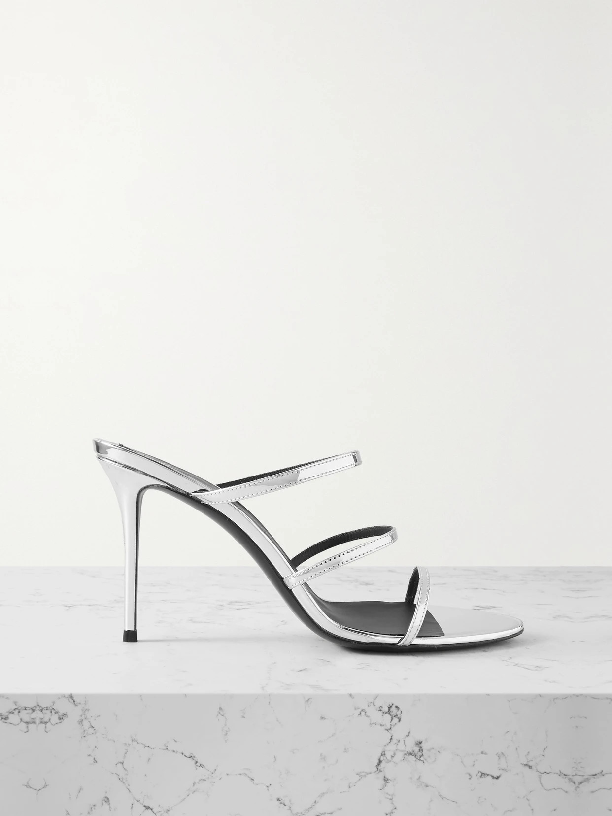 GIUSEPPE ZANOTTI - Clandestino Mirrored-leather Sandals - Silver | NET-A-PORTER (UK & EU)