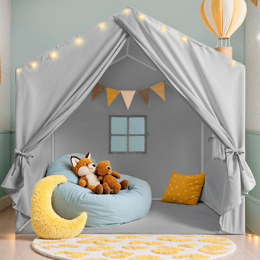 Kids Tent, Play Tent with Star Lights, Large Play Tents with 2 Windows, Kids Playhouse Indoor & O... | Amazon (US)