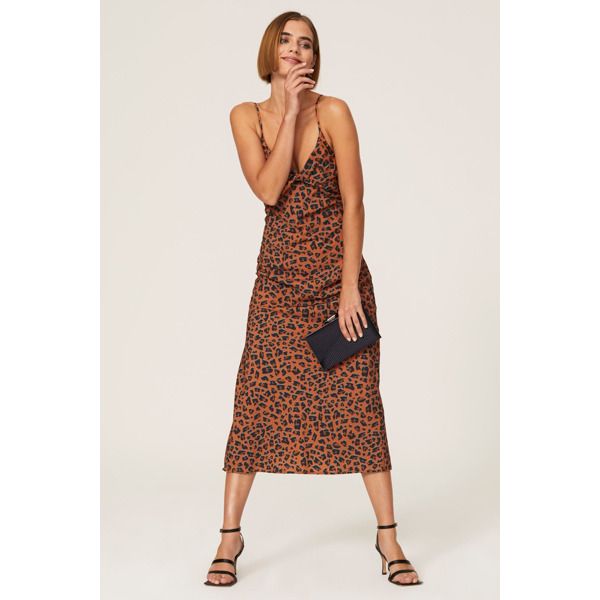 Slate & Willow Leopard Print Slip Dress Brown-black-print | Rent the Runway
