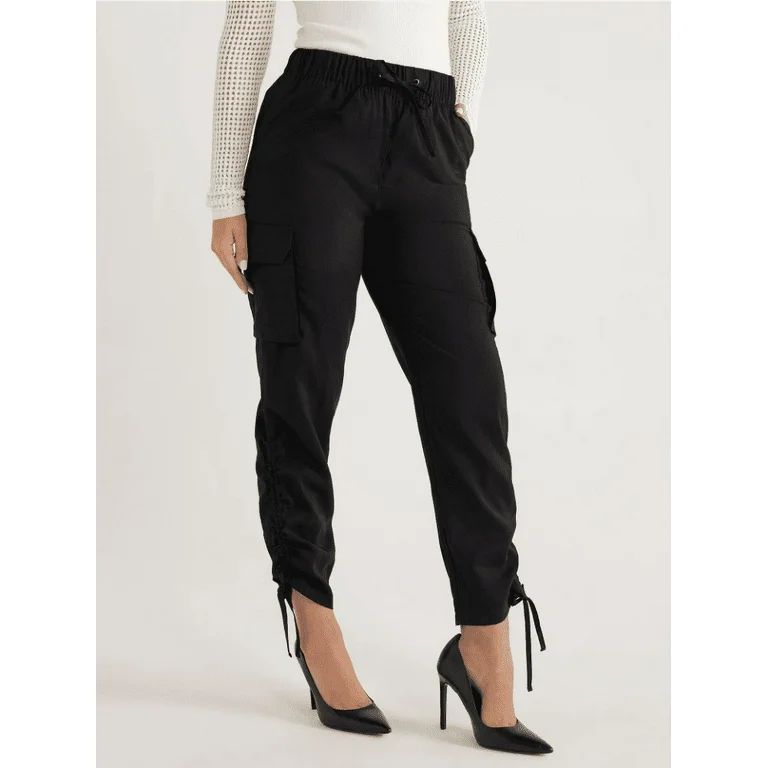 Sofia Jeans Women's Super High-Rise Luxe Cargo Pants, 27" Inseam, Sizes XXS-3XL | Walmart (US)