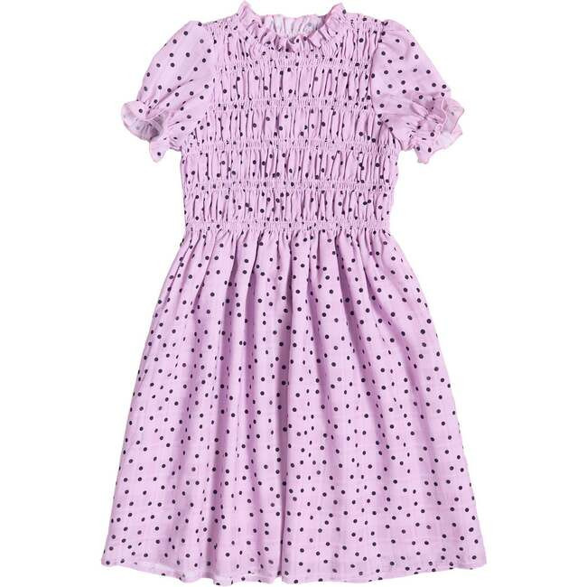 Ivy City Co | Mini Marcell Dress in Purple Polka Dot (Multicolor, Size 3Y) | Maisonette | Maisonette
