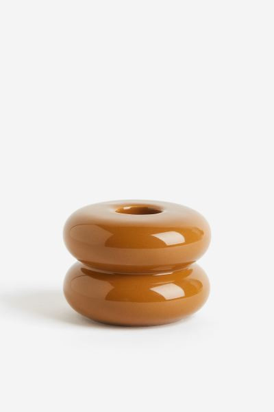 Stoneware Candlestick - Dark mustard yellow - Home All | H&M US | H&M (US + CA)