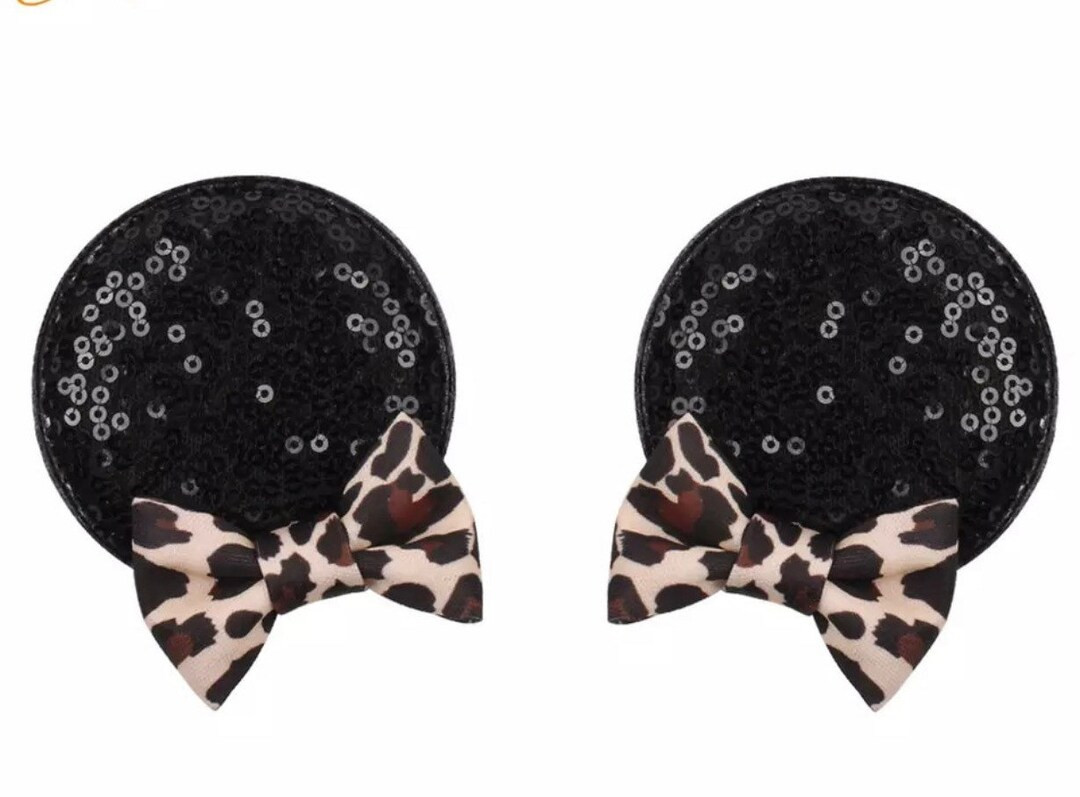 Leopard Mickey Mouse Clip-ins Minnie Mouse Ears Disney - Etsy | Etsy (US)