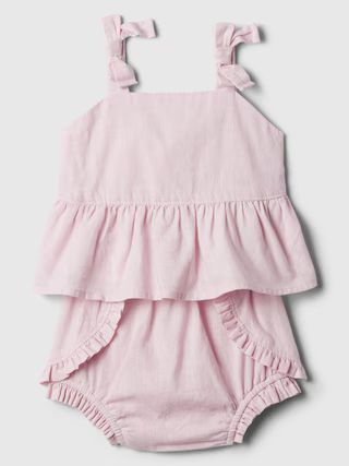 Baby Linen-Blend Two-Piece Outfit Set | Gap Factory