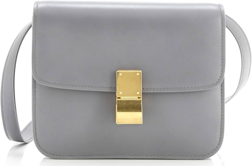 Amazon.com: Celine, Pre-Loved Classic Box Bag Smooth Leather Teen, Gray : Amazon Luxury | Amazon (US)