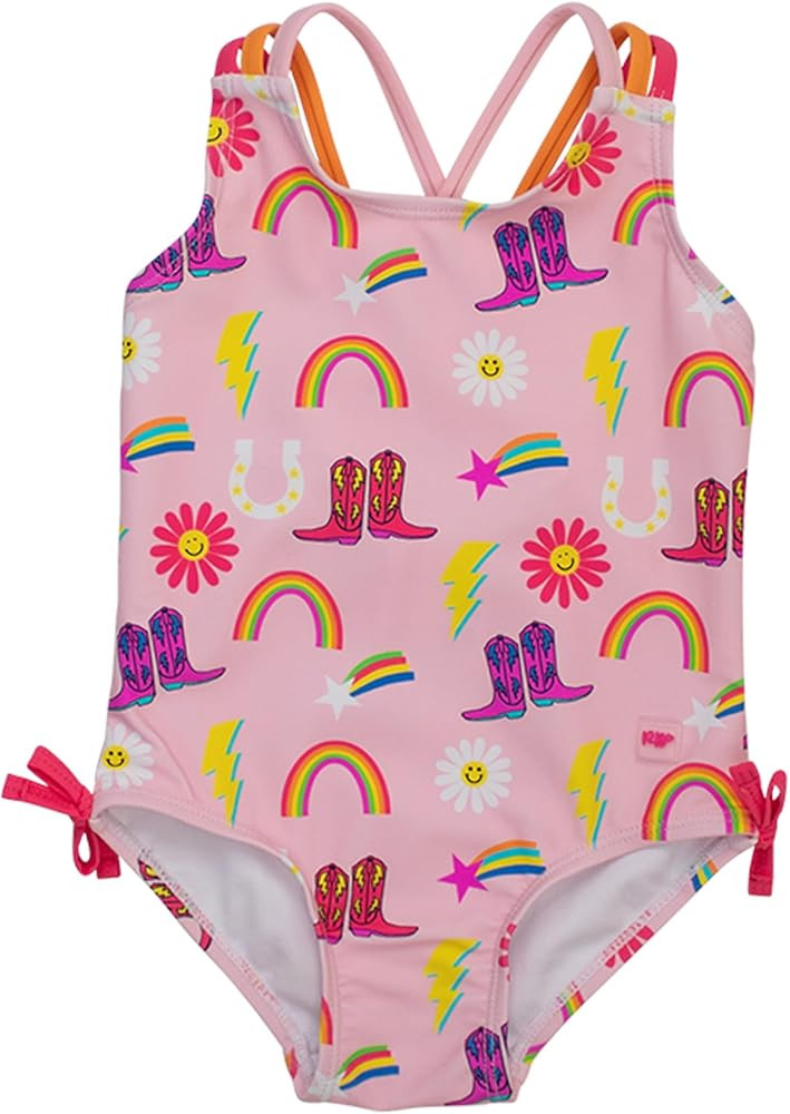 RuffleButts Girls UPF50+ Sun Protection Tie Shoulder/Cross Back One Piece Swimsuit | Amazon (US)