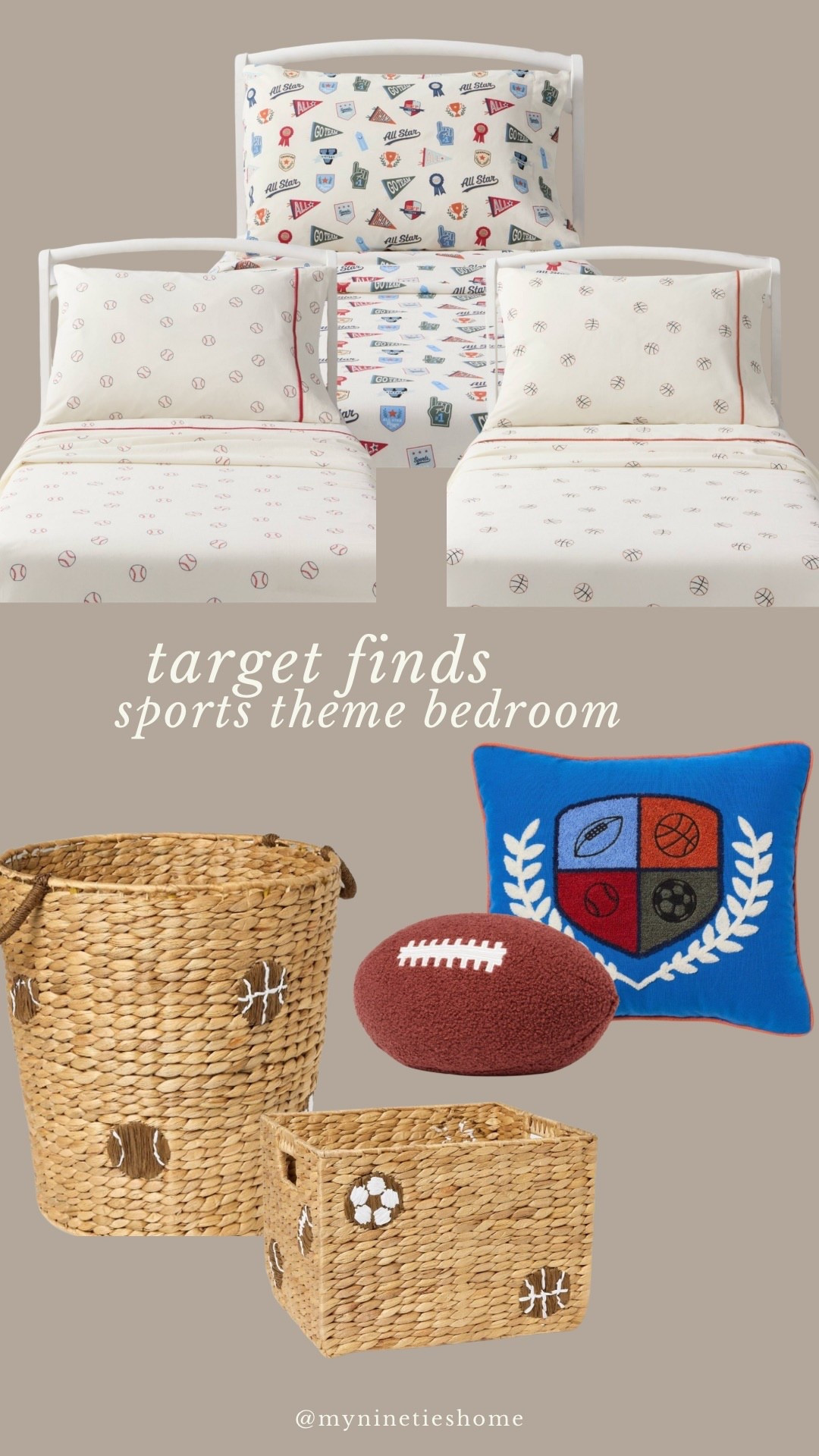 Boys' bedroom: Sports theme 🏀🏈⚾
Loving these new baskets! 

Target finds, boys bedroom, affordable target finds 

#LTKHome #LTKKids