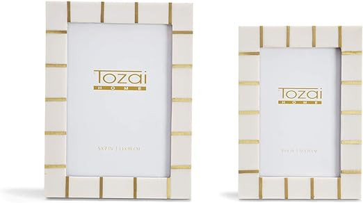 TOZAI Lines Set of 2 Brass Lines Photo Frames Includes 2 Sizes: 4" x 6" and 5" x 7" | Amazon (US)