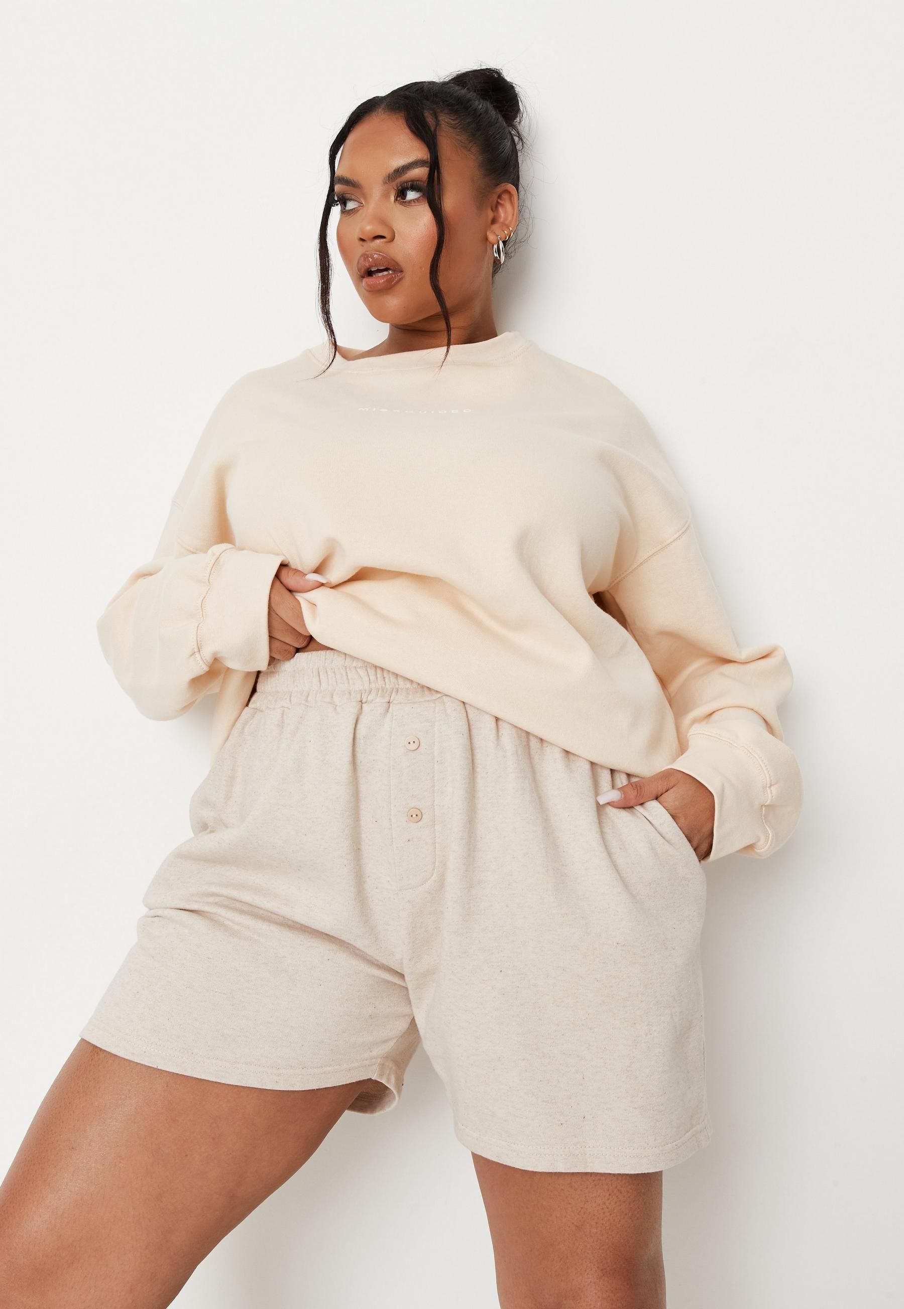 Plus Size Stone Jersey Boxer Shorts | Missguided (US & CA)