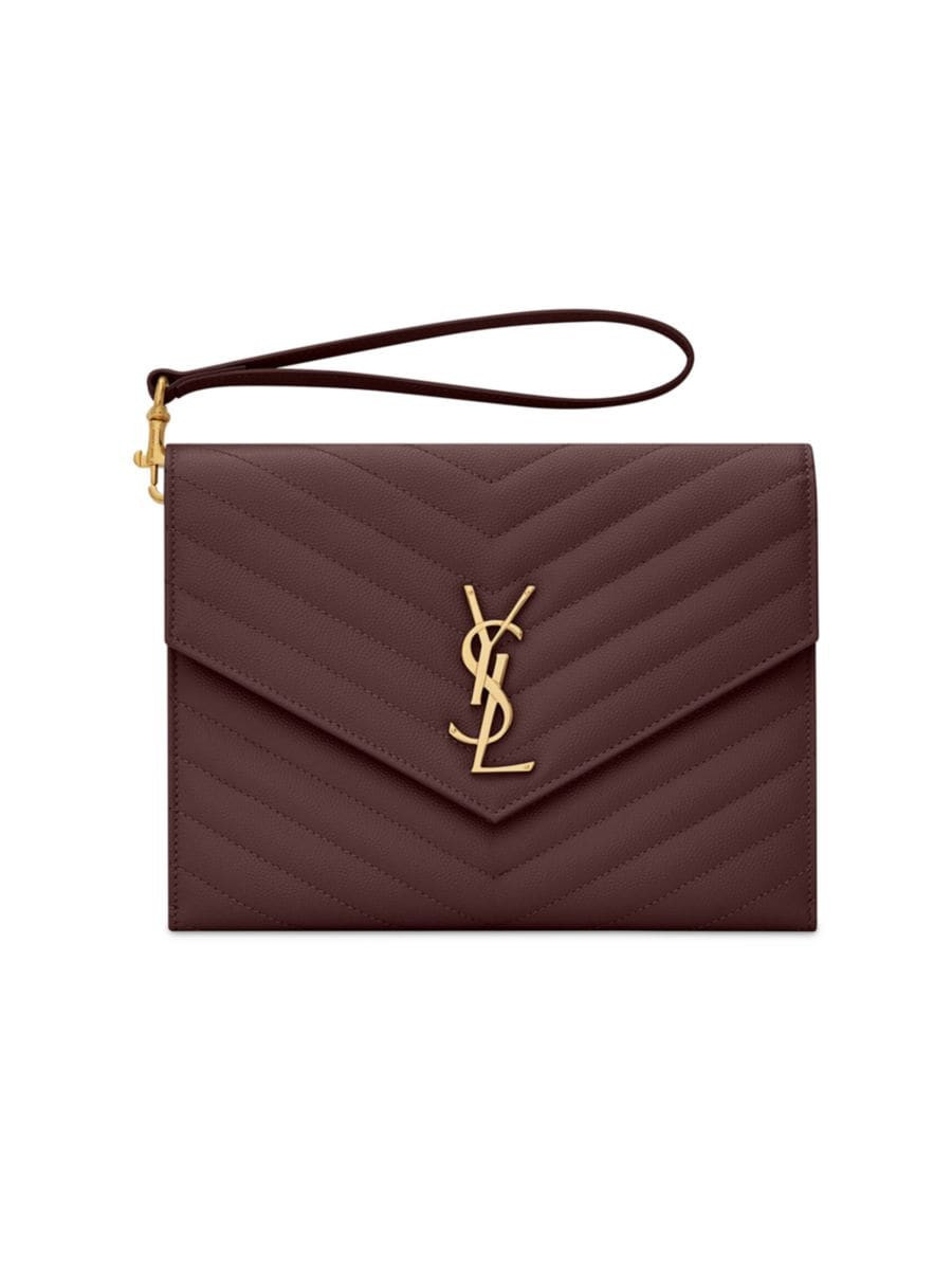 Cassandre Matelassé Flap Pouch In Quilted Grain De Poudre Embossed Leather | Saks Fifth Avenue