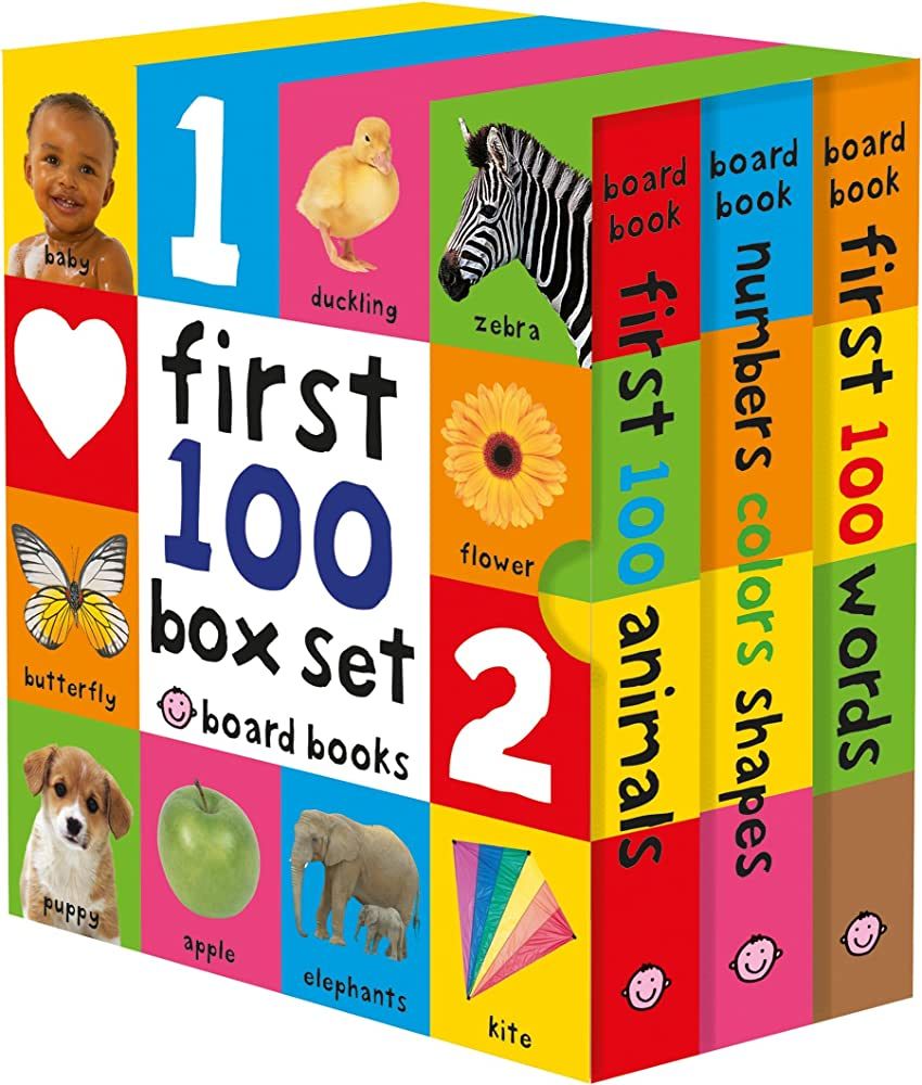 First 100 Board Book Box Set (3 books): First 100 Words, Numbers Colors Shapes, and First 100 Ani... | Amazon (US)