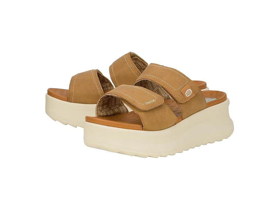 Hey Dude Delray Slide Classic Women's Shoes Tan : 6 M, Synthetic/Textile | Zappos