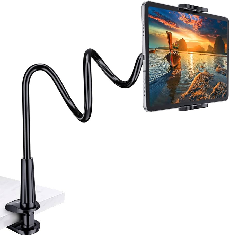 Tryone Gooseneck Tablet Holder Stand for Bed Adjustable Flexible Arm Tablets Mount Clamp on Table... | Amazon (US)