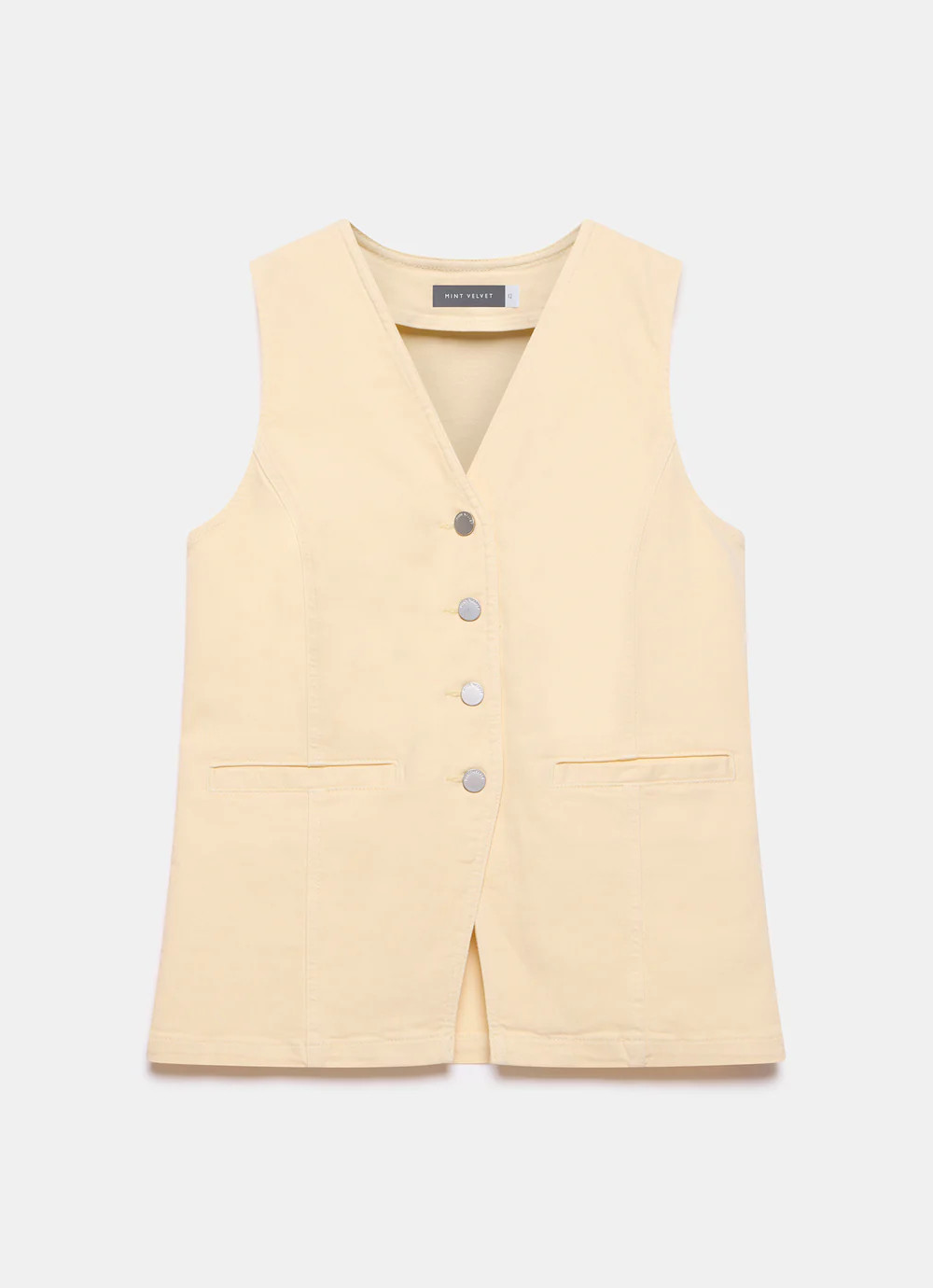 Yellow Denim Waistcoat | Mint Velvet