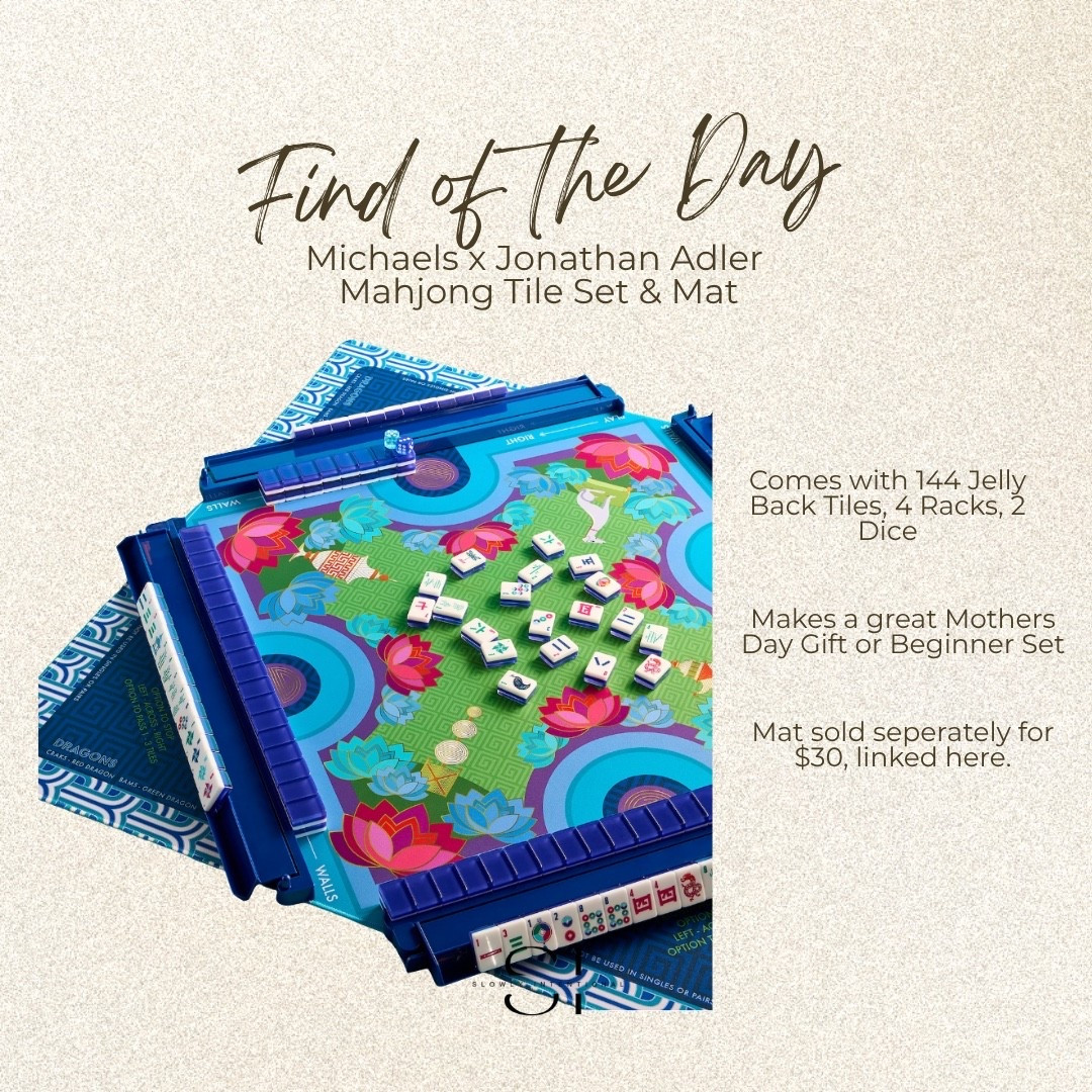 Oh my gosh, I am seriously obsessed with this Jonathan Adler mahjong set from Michaels! It’s quintessential JA at an affordable price and makes the perfect Mother’s Day gift or a beginner set if you are new to the game or want to learn. You guys, this is such a fun way to get that designer look for less! Get if for 20% off with coupon code. I just ordered mine and I can’t wait to play. Jonathan Adler x Michaels, Mahjong Tile Set, Game Night Decor, Mother's Day Gifts, Grandmillennial Style, Colorful Home Decor, Luxury Board Games, Hostess Gift Ideas, Maximalist Decor, Aesthetic Games

#LTKHome #LTKMothersDay