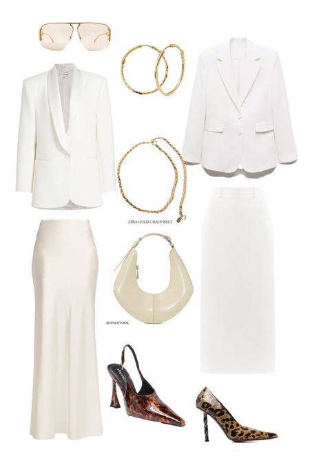 The white skirt suit: a timeless wardrobe staple that offers endless possibilities! ✨
From classic and tailored to chic and modern, there's a white skirt suit style to flatter every figure. (Think pencil skirts, A-lines, minis, midis, and more!)  Whether you're crushing a work presentation or attending a summer wedding, a white skirt suit is an elegant and sophisticated option.
Pair yours with a crisp button-down for a power look, or dress it down with a statement tee for a brunch-ready outfit.  I’m loving textured fabrics like linen and lace for added dimension, and don't forget the power of a bold chain belt to cinch your waist!
#whiteskirtsuit #workwear #wedding #summerstyle #powerdressing #fashioninspiration #ootd 

#LTKSeasonal #LTKstyletip #LTKtravel