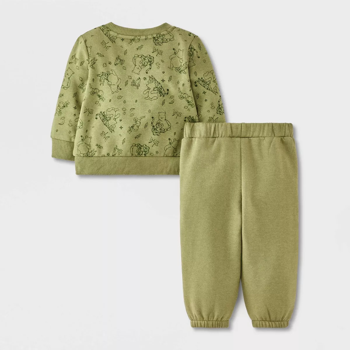 Baby Boys' 2pc Disney Winnie The Pooh Fleece Sweatshirt and Pants Set - Green 18M | Target