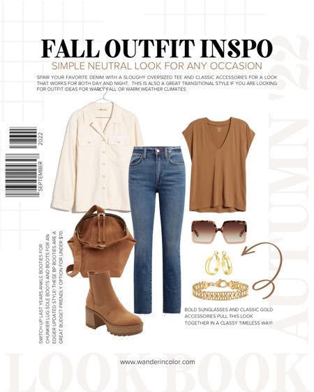 Fall outfit ideas - Jeans, slouchy tee, lug sole boots, backpack and gold accessories #fallstyle #outfitideas #falloutfits #outfitinspo #ltkfall

#LTKSeasonal #LTKunder50 #LTKunder100