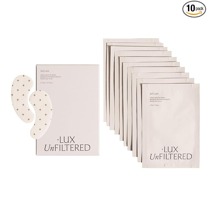 + Lux Unfiltered Iced Latte Cooling Under Eye Patches - Anti-Slip Caffeine Infused Korean Eye Mas... | Amazon (US)