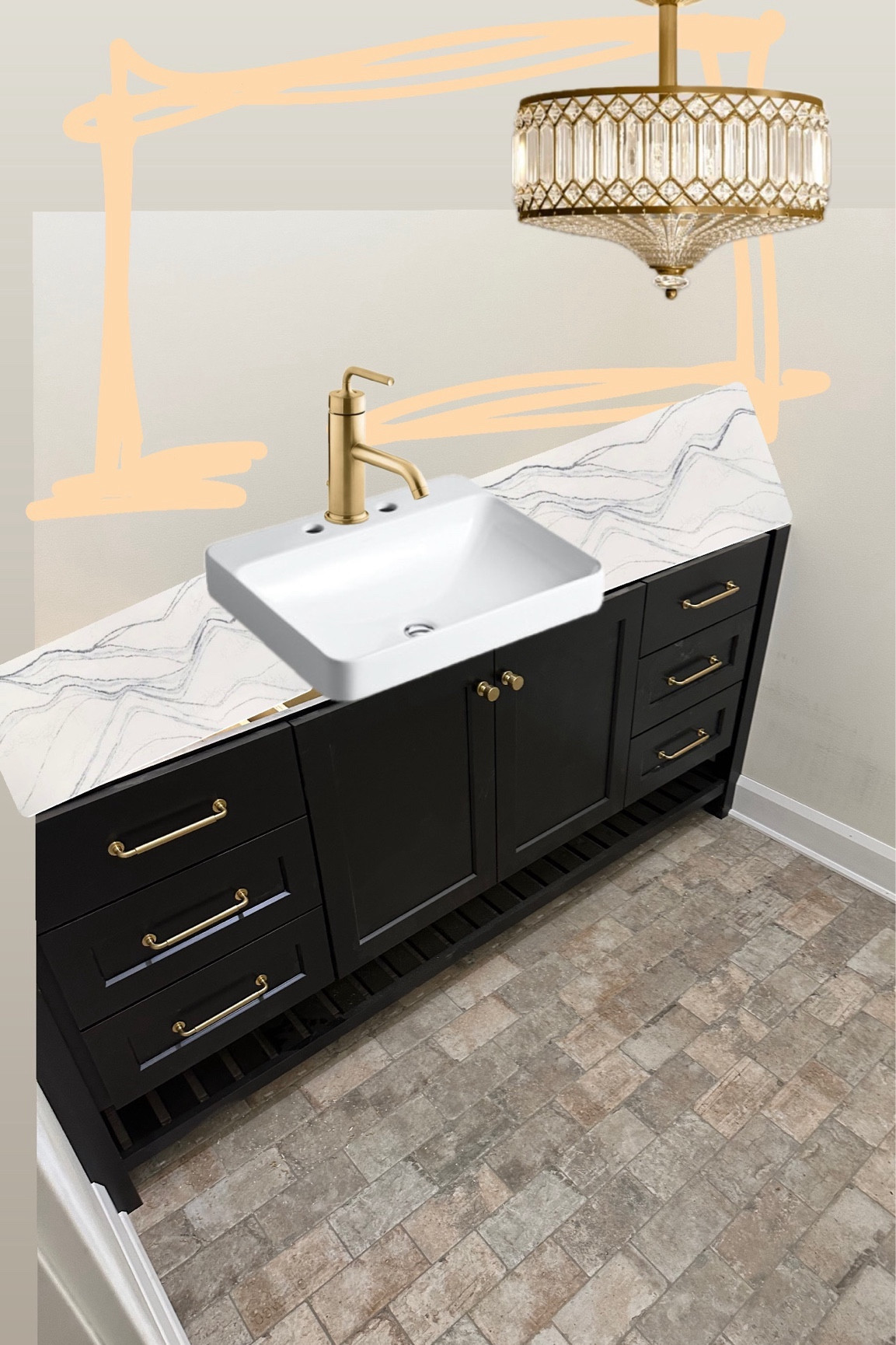 Half bath design // new construction// black bathroom

#LTKhome #LTKfamily