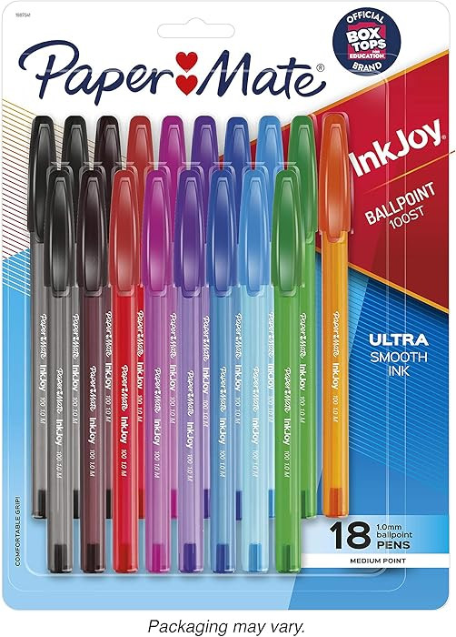 Paper Mate InkJoy 100ST Ballpoint Pens, Medium Point (1.0mm), Assorted, 18 Count | Amazon (US)