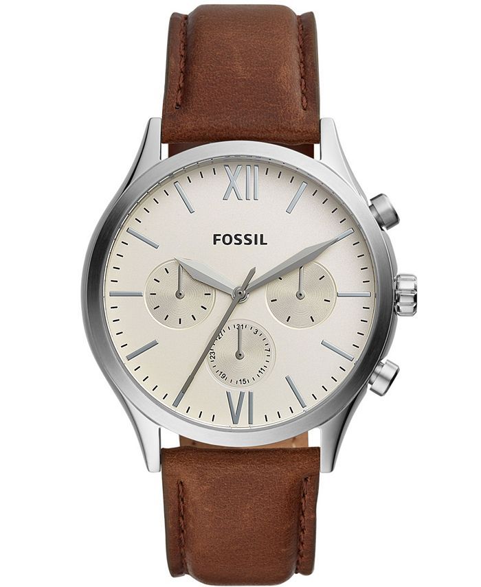 Fossil Men's Fenmore Multifunction Brown Leather Watch 44mm & Reviews - All Watches - Jewelry & W... | Macys (US)