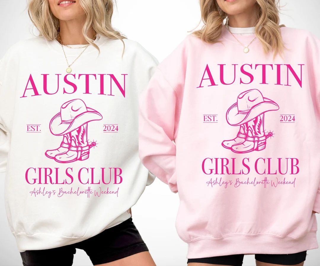 Custom Bachelorette Party Shirts, Austin Bachelorette Bridal Party Sweatshirts, Western Bachelore... | Etsy (US)