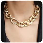Octwine Dainty O Link Necklace Gold Chunky Choker Cuban Statement Thick Link Collar Chain Punk Hi... | Amazon (US)